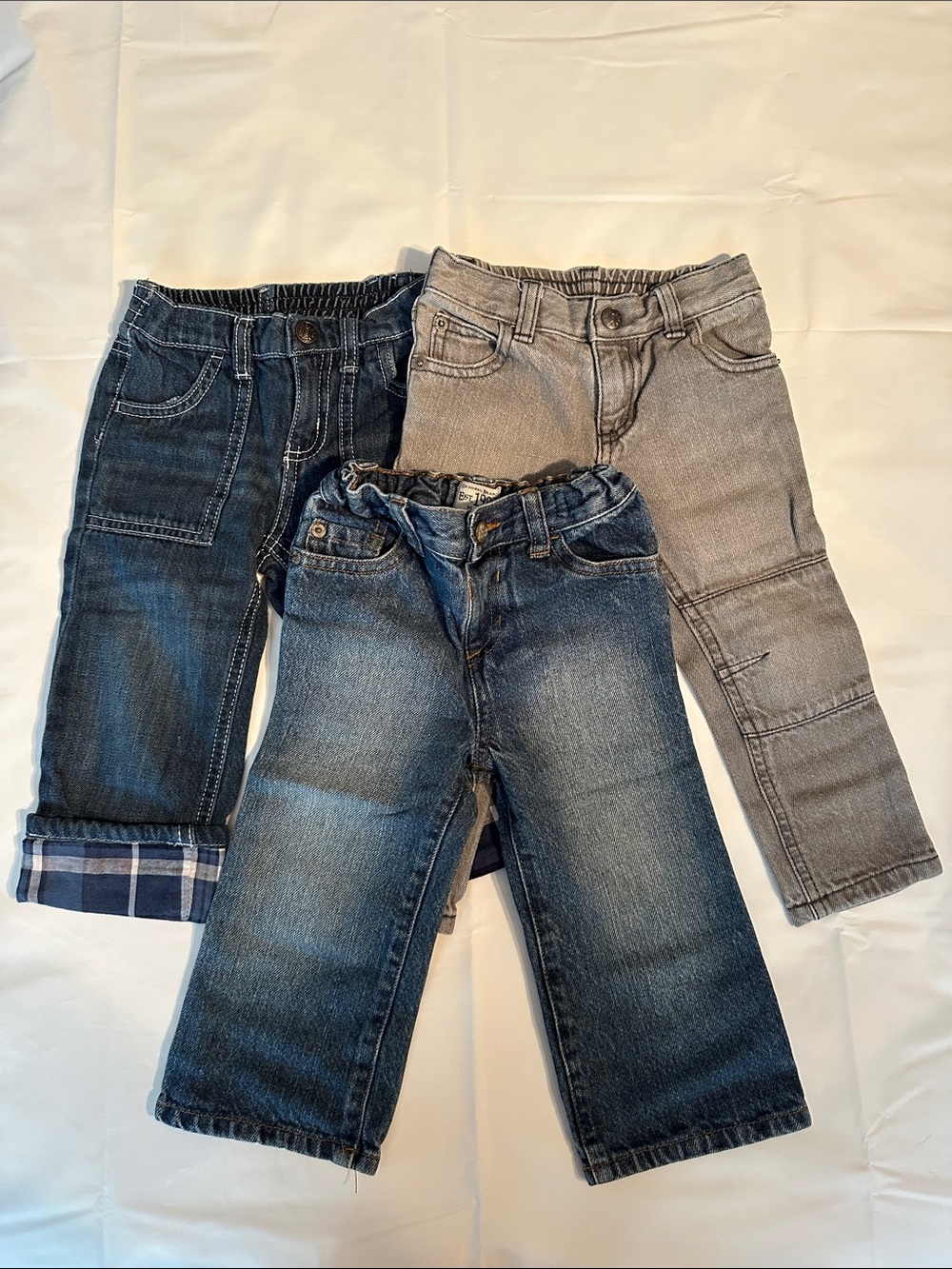 Kids Bundle Clothes Denim Pull-On Jeans Trio in Blue & Light Gray